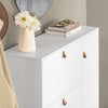 SoBuy FSR107-W Armoire à Chaussures avec Tabouret, 1 Porte et 3 Abattants, Meuble d'Entrée – 95x30x121 cm, Blanc