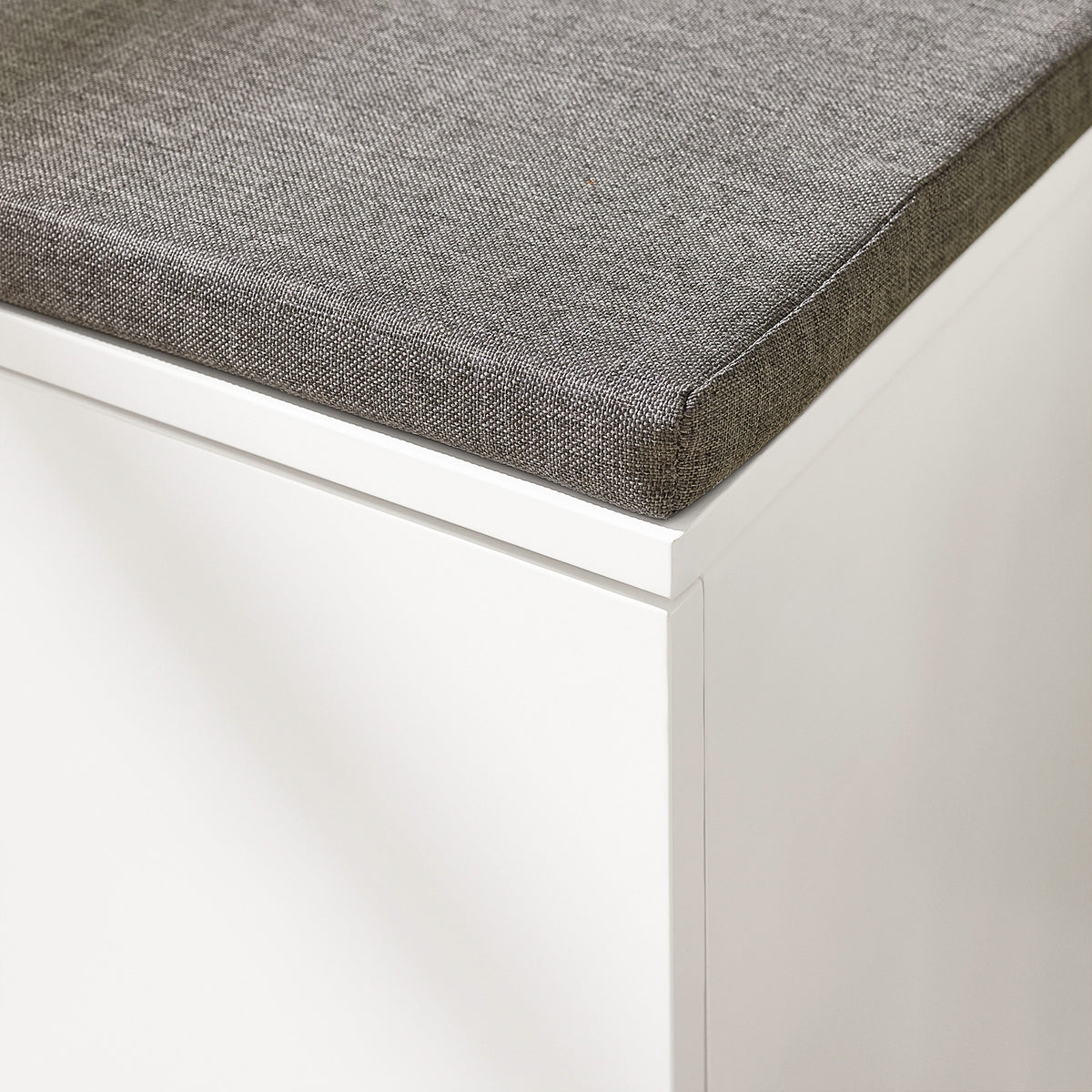 SoBuy FSR117-W Banc à Chaussures avec Coussin Rembourré et 2 Portes, Meuble d'Entrée – 90x34x46 cm, Blanc
