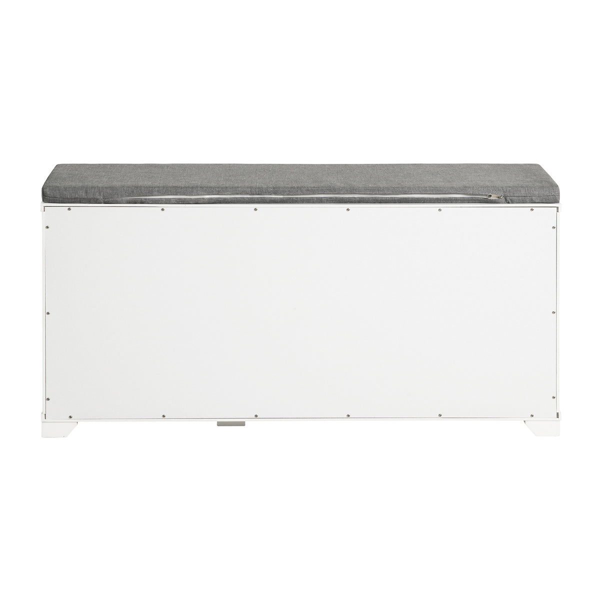 SoBuy FSR119-W Banc à Chaussures avec Coussin Rembourré, 1 Abattant et 2 Compartiments Ouverts pour Entrée – 90x24x46 cm, Blanc