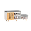 SoBuy FSR125-WN Banc à Chaussures avec Coussins Rembourrés sur Pieds pour Entrée Couloir – 101x35x46 cm, Blanc et Naturel