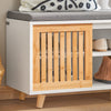 SoBuy FSR125-WN Banc à Chaussures avec Coussins Rembourrés sur Pieds pour Entrée Couloir – 101x35x46 cm, Blanc et Naturel