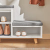 SoBuy FSR125-WN Banc à Chaussures avec Coussins Rembourrés sur Pieds pour Entrée Couloir – 101x35x46 cm, Blanc et Naturel