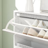 SoBuy FSR134-W Banc à Chaussures Modulable avec Armoire sur Pieds, Meuble d'Entrée – 124x24x126 cm, Blanc