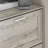 SoBuy FSR137-HG Armoire à Chaussures 2 Abattants Réglables, Slim pour Entrée Couloir – Gris Effet Bois