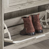 SoBuy FSR137-HG Armoire à Chaussures 2 Abattants Réglables, Slim pour Entrée Couloir – Gris Effet Bois