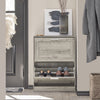 SoBuy FSR137-HG Armoire à Chaussures 2 Abattants Réglables, Slim pour Entrée Couloir – Gris Effet Bois