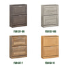 SoBuy FSR137-HG Armoire à Chaussures 2 Abattants Réglables, Slim pour Entrée Couloir – Gris Effet Bois
