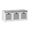 SoBuy FSR23-W Banc à Chaussures avec Coussin Rembourré et 3 Paniers de Rangement pour Entrée – 105x35x43 cm, Blanc