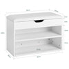 SoBuy FSR25-W Banc à Chaussures 2 Étages avec Coussin Rembourré pour Entrée Couloir – 60x30x44 cm, Blanc