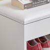 SoBuy FSR25-W Banc à Chaussures 2 Étages avec Coussin Rembourré pour Entrée Couloir – 60x30x44 cm, Blanc