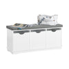 SoBuy FSR30-W Banc à Chaussures avec Coussin Rembourré et 3 Cubes de Rangement pour Entrée – 100x36x46 cm, Blanc
