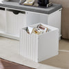 SoBuy FSR30-W Banc à Chaussures avec Coussin Rembourré et 3 Cubes de Rangement pour Entrée – 100x36x46 cm, Blanc