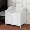 SoBuy FSR40-W Banc de Rangement avec Coussin Rembourré et Sac à Linge Amovible pour Entrée – 50x35x53 cm, Blanc