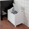 SoBuy FSR40-W Banc de Rangement avec Coussin Rembourré et Sac à Linge Amovible pour Entrée – 50x35x53 cm, Blanc