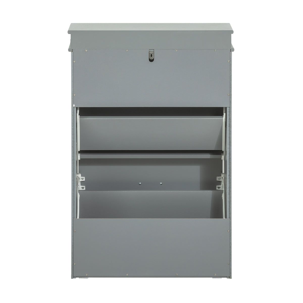 SoBuy FSR78-HG Armoire à Chaussures 2 Abattants Slim 24cm – 8 Paires, Dos Aéré, FSC®, Gris, 54x24x83 cm