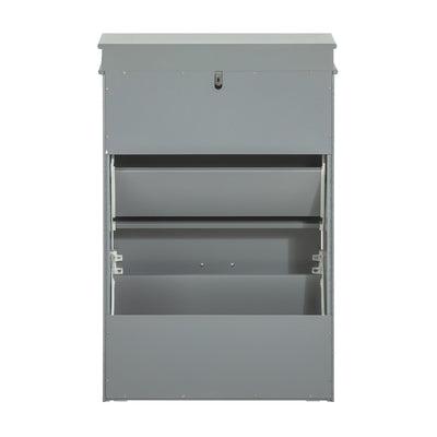 SoBuy FSR78-HG Armoire à Chaussures 2 Abattants Slim 24cm – 8 Paires, Dos Aéré, FSC®, Gris, 54x24x83 cm