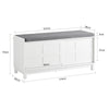 SoBuy FSR86-W Banc à Chaussures avec Coussin Rembourré et 2 Portes, Grande Capacité pour Entrée – 114x40x53 cm, Blanc
