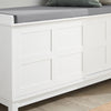 SoBuy FSR86-W Banc à Chaussures avec Coussin Rembourré et 2 Portes, Grande Capacité pour Entrée – 114x40x53 cm, Blanc