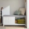SoBuy FSR86-W Banc à Chaussures avec Coussin Rembourré et 2 Portes, Grande Capacité pour Entrée – 114x40x53 cm, Blanc