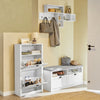 SoBuy FSR87-K-W Armoire à Chaussures 2 Abattants et Compartiment Ouvert – 60×24×110 cm, 50 kg, MDF E1, Blanc