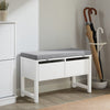 SoBuy FSR88-W Banc à Chaussures avec Coussin Rembourré et Rangement pour Entrée Couloir – 72x30x46 cm, Blanc