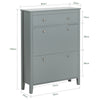 SoBuy FSR89-HG Armoire à Chaussures 2 Abattants avec Tiroir, Slim 25 cm, 12 Paires – 80x25x108 cm, Gris