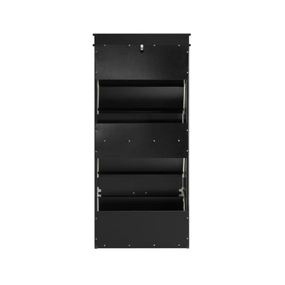 SoBuy FSR94-SCH – Armoire à Chaussures Slim 24 cm – 3 Abattants, 12 Paires – Noir Mat FSC®