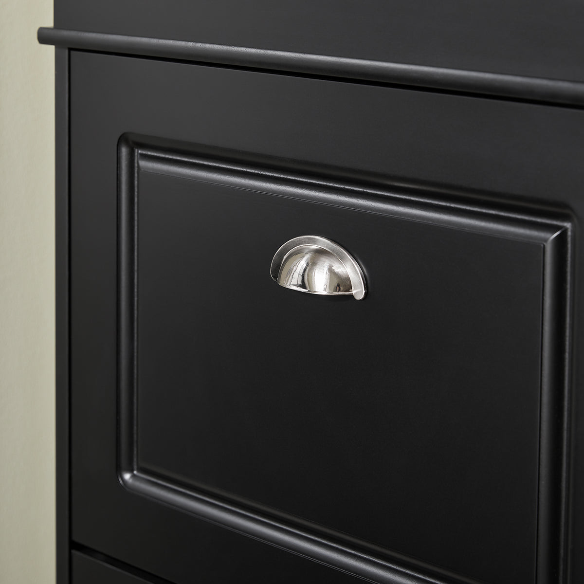 SoBuy FSR94-SCH – Armoire à Chaussures Slim 24 cm – 3 Abattants, 12 Paires – Noir Mat FSC®