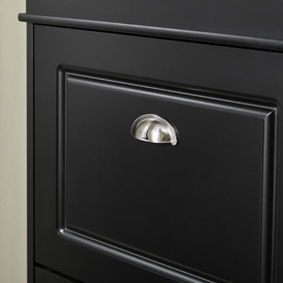 SoBuy FSR94-SCH – Armoire à Chaussures Slim 24 cm – 3 Abattants, 12 Paires – Noir Mat FSC®