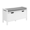 SoBuy FSR97-W Banc à Chaussures avec Coussin Rembourré et Étagères, Meuble d'Entrée – 91x30x50 cm, Blanc