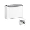 SoBuy FSR16-SCH Banc à Chaussures avec 1 Abattant et Coussin Rembourré, Coffre de Rangement pour Entrée – 60x30x48 cm, Blanc