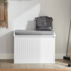 SoBuy FSR16-SCH Banc à Chaussures avec 1 Abattant et Coussin Rembourré, Coffre de Rangement pour Entrée – 60x30x48 cm, Blanc