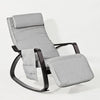 SoBuy FST20-HG Fauteuil a Bascule, Relax Rocking Chair, Chaise a Bascule avec Repose-Pieds, Appui-tête réglables et Poche lat