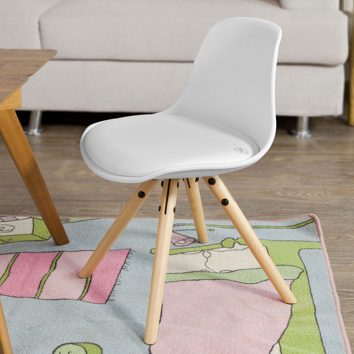 SoBuy FST46-W Fauteuil Enfant Chaise Confortable en Bouleau pour enfant avec assise rembourrée