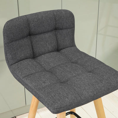 SoBuy FST50-DGx2 Lot de 2 Tabourets de Bar Cuisine avec Dossier et Repose-Pieds