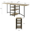 SoBuy FWT62-N Table Pliante avec 2 Abattants et 3 Étagères de Rangement, Table de Cuisine Salle à Manger Pliable, Économie d'espace, 180 x 60 x 77cm