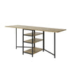 SoBuy FWT62-N Table Pliante avec 2 Abattants et 3 Étagères de Rangement, Table de Cuisine Salle à Manger Pliable, Économie d'