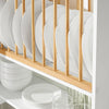 SoBuy KCR09-W Porte-Assiettes Mural avec Étagère et 7 Crochets – 11 Assiettes Ø35 cm, 64×24×71 cm, 10 kg, Blanc
