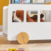SoBuy KMB41-W Chariot Bibliothèque pour Enfants, Coffre à roulettes, Organisateur pour Jouets et Livres, Forme de Petite Voiture