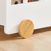 SoBuy KMB41-W Chariot Bibliothèque pour Enfants, Coffre à roulettes, Organisateur pour Jouets et Livres, Forme de Petite Voiture