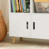 SoBuy KMB58-W Bibliothèque Enfant avec 2 Compartiments et 2 Portes, pour Chambre d’Enfant, Rangement Optimisé, Design Fonctionnel – L63×P30×H103 cm, Blanc