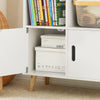 SoBuy KMB58-W Bibliothèque Enfant avec 2 Compartiments et 2 Portes, pour Chambre d’Enfant, Rangement Optimisé, Design Fonctionnel – L63×P30×H103 cm, Blanc