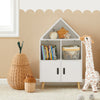 SoBuy KMB58-W Bibliothèque Enfant avec 2 Compartiments et 2 Portes, pour Chambre d’Enfant, Rangement Optimisé, Design Fonctionnel – L63×P30×H103 cm, Blanc