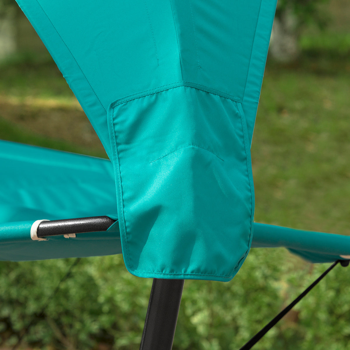 SoBuy OGS51-TB Hamac de Jardin avec Support et Pare-Soleil Bain de Soleil Transat Suspendu