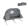 SoBuy OGS60-HG Lit de Camping Pliable en Aluminium Léger, 3 en 1 avec Toit Anti-UV + Matelas Gonflable Intégré + Sac de Trans