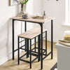 SoBuy OGT10-N Ensemble Table Haute + 2 Tabourets avec Repose-Pieds – L80 × P50 × H87 cm, Naturel