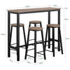 SoBuy OGT22-SCH Ensemble Table Haute et 4 Tabourets de Bar avec Repose-Pieds – L120×P40×H100 cm, Tabouret 150 kg, MDF + Acier Noir