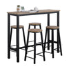 SoBuy OGT22-SCH Set de Table + 4 Tabourets de Bar Avec Repose-Pieds - Ensemble Table Haute de Cuisine Mange-Debout (Noir)