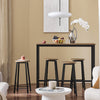 SoBuy OGT22-SCH Ensemble Table Haute et 4 Tabourets de Bar avec Repose-Pieds – L120×P40×H100 cm, Tabouret 150 kg, MDF + Acier Noir