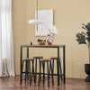 SoBuy OGT22-SCH Ensemble Table Haute et 4 Tabourets de Bar avec Repose-Pieds – L120×P40×H100 cm, Tabouret 150 kg, MDF + Acier Noir